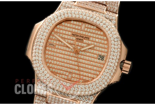 PP00518 Nautilus Jumbo Bling RG/RG Diam Miyota 9015