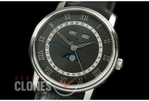 BP00002 Villeret Calender Moonphase SS/LE Grey Miyota 9100 Mod to Calibre 6654