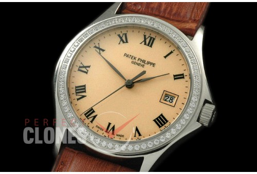 PP00903D 5117 Calatrava SS/LE Rose Gold Roman Miyota 9015/Mod to Calibre 324