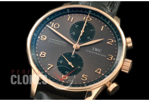 IWPG00062 ZF 3714 Portugese Chrono RG/LE Grey/Black A-7750