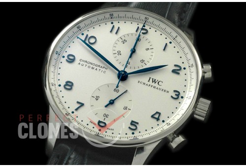 IWPG00052 ZF 3714 Portugese Chrono SS/LE White/Blue A-7750