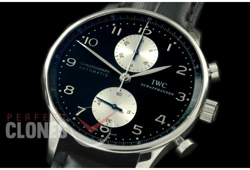 IWPG00054 ZF 3714 Portugese Chrono SS/LE Black/White A-7750