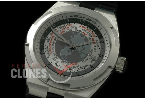 0 VCO-113 Overseas World Time 7 SS/LE White M-8215/VC-2460