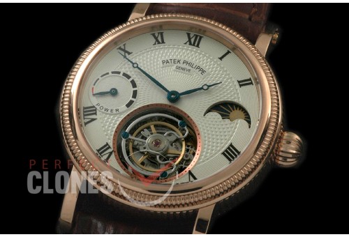 PP-CTM-077 Classic Tourbillon Moonphase/PR RG/LE White Roman Flying Tourbillon
