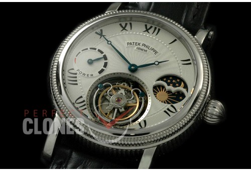 PP-CTM-061 Classic Tourbillon Sun-Moon phase/PR SS/LE White Funky Roman Flying Tourbillon
