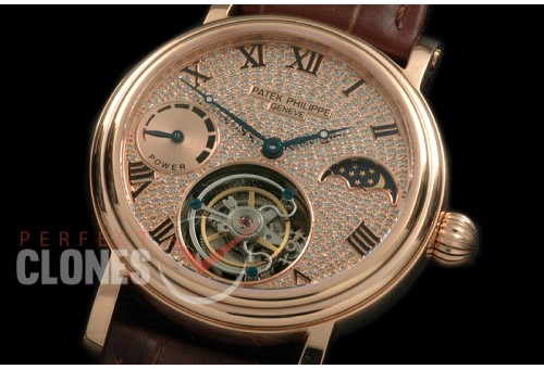 PP-CTM-092S Classic Tourbillon Moonphase/PR RG/LE Diam Roman Flying 