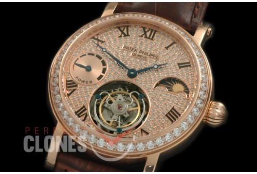 PP-CTM-092Z Classic Tourbillon Moonphase/PR RG/LE Diam Roman Flying 