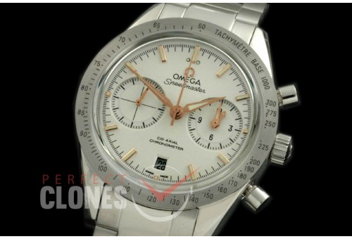 OMSP00703 Speedmaster SS/SS White/Rose Gold A-7750 Mod to Calibre 9300 Functions