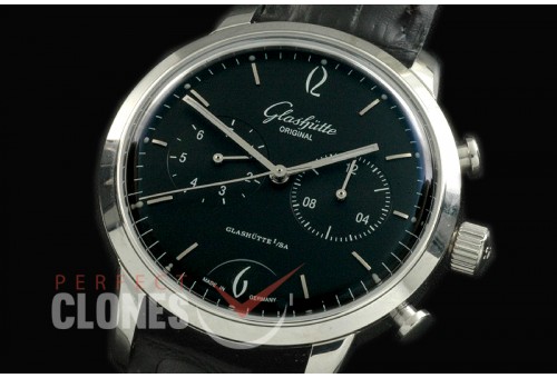 GL10043 Senator Sixties Chronograph SS/LE Black/Steel Asian 2813