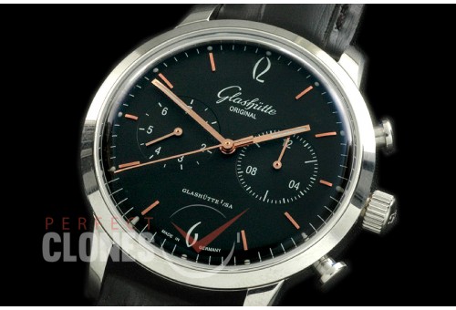 GL10044 Senator Sixties Chronograph SS/LE Black/Rose Gold Asian 2813