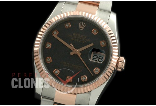 RL36DJR-18K-427 116231 MOP Black Diam TT SS/RG Swiss 2836