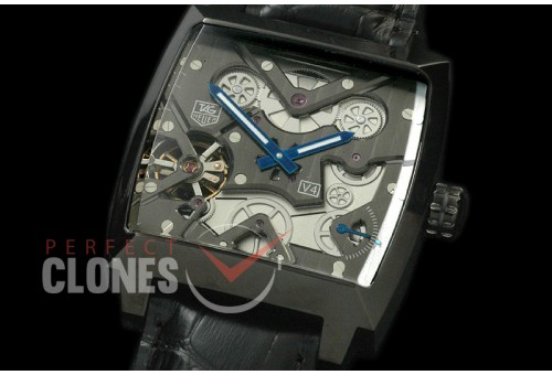 0 0 TGMV4-102 Monaco V4 Tourbillon PVD/LE Skeleton Dial Asian 2813 21J