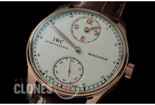 0 IWPR00111 Portugese Regulateur IW5444 RG/LE White A-6498 Modified Calibre Bridges 