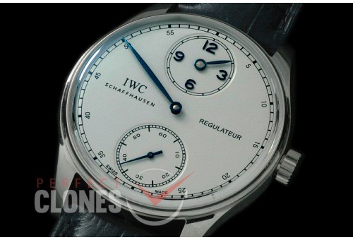 0 IWPR00103 Portugese Regulateur IW5444 SS/LE White/Blue A-6498 Modified Calibre Bridges