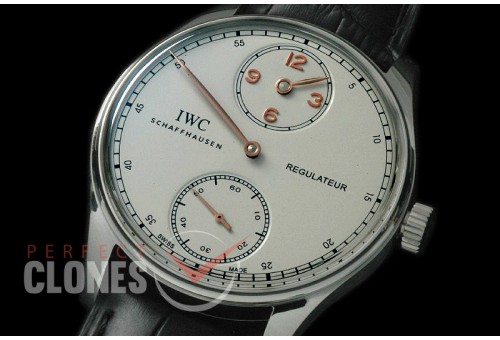 0 IWPR00102 Portugese Regulateur IW5444 SS/LE White/Rose Gold A-6498 Modified Calibre Bridges