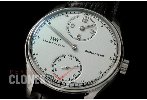 0 IWPR00101 Portugese Regulateur IW5444 SS/LE White/Steel A-6498 Modified Calibre Bridges