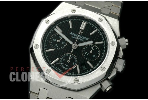 0AP00182 Royal Oak Chronograph SS/SS Black Sticks A-7750
