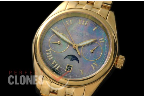 PPCA00119S Calender/Moonphase Complications YG/YG MOP Green Roman Miyota 9100