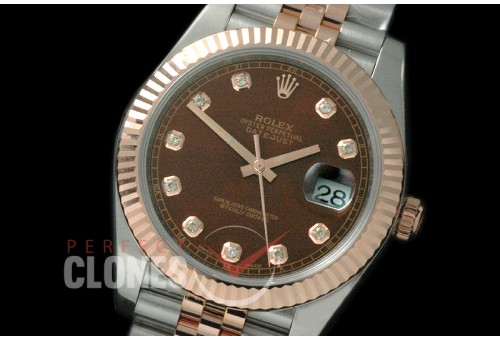 R41DJTR-114 NF 18K Wrapped 126331 Jubilee SS/RG Brown Diam SS/YG SA 3235