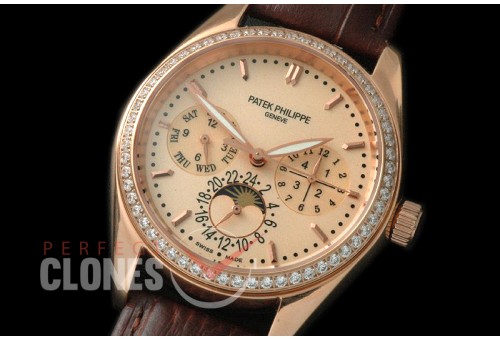 PPCA00113D Calender/Moonphase Complications RG/LE Rose Gold Sticks Miyota 9100