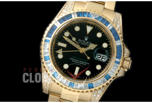0 RLGF01012A 116718 GMT YG/Diam/YG Black A-2836 Mod to Cal 3186