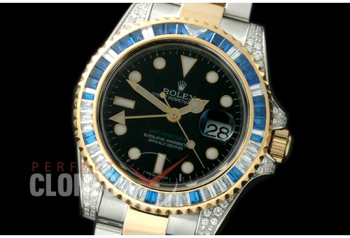 0 RLGS01012A 116713 GMT SS/Diam/YG Black A-2836 Mod to Cal 3186