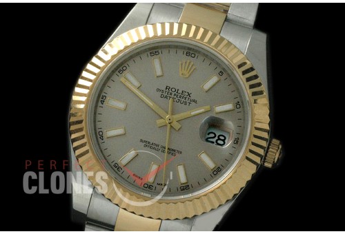 R41DJT-703 116333 SS/YG Fluted/Oyster Light Grey Sticks SA 3136