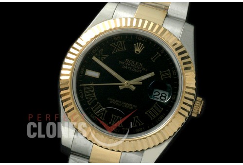 R41DJT-722 116333 SS/YG Fluted/Oyster Black Roman SA 3136