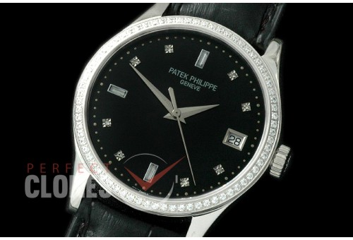 PP00972D 5297 Calatrava SS/LE Black Diamond Miyota 9015/Mod to Calibre 324
