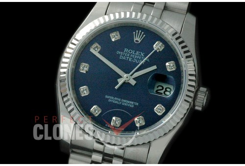 R36DJS-715 116234 SS/SS Fluted/Jubilee Blue Diamonds SA 3135