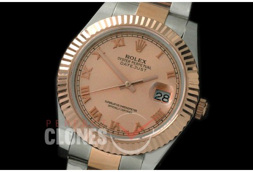 R41DJTR-725 116331 SS/RG Fluted/Oyster Rose Gold Roman SA 3136