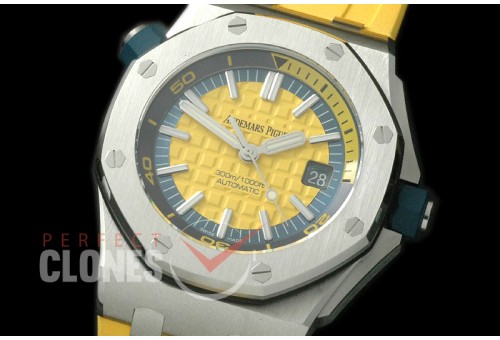 APD00023 Royal Oak Offshore Diver 15710 SS/RU Yellow A-3120