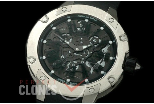 RM033-106 RM033 Skeleton Automatic SS/RU Black Roman Custom Modified SG Movt 