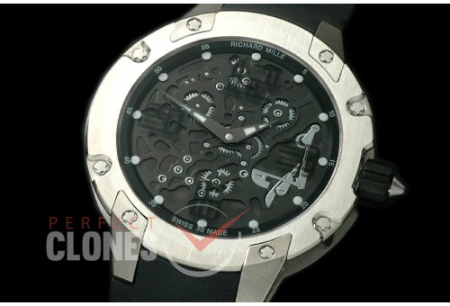 RM033-101 RM033 Skeleton Automatic SS/RU Black Num Custom Modified SG Movt 