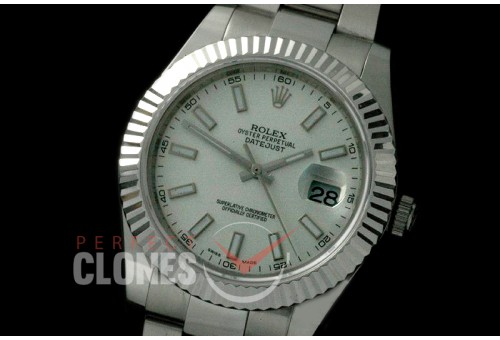 R41DJS-701 116334 SS/SS Fluted/Oyster White Sticks SA 3136