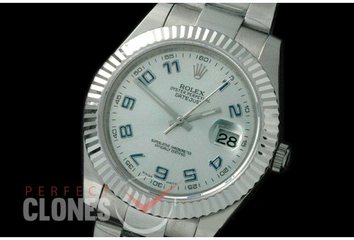 R41DJS-733 116334 SS/SS Fluted/Oyster White Numeral SA 3136