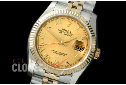 R36DJT-726 116233 SS/YG Fluted/Jubilee Gold Roman SA 3135