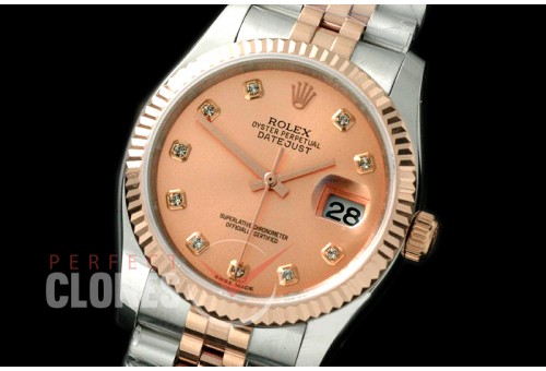 R36DJTR-716 116231 SS/RG Fluted/Jubilee Rose Gold Diamonds SA 3135