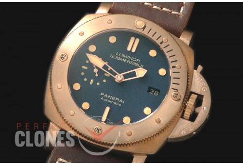 0 0 0 PN671T02 XF Pam 671 T Series Bronzo Luminor Submersible BR/LE Blue A-7750/P9010
