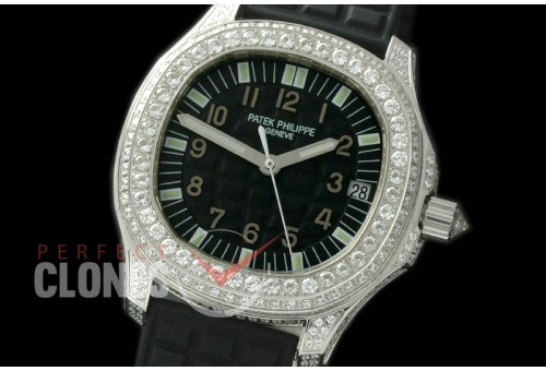 PPAQ01011R-D3 Aquanaut Mid SS/RU/Diam Black Num/Sticks A-2824 - Special Offer