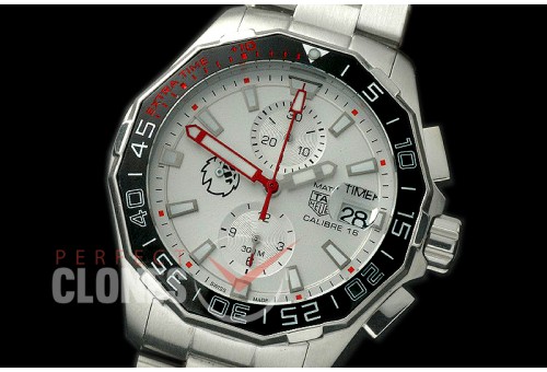 TGAQ00191 Aquaracer EPL Special Ed Calibre 16 Match Timer SS/SS White OS 20 Qtz