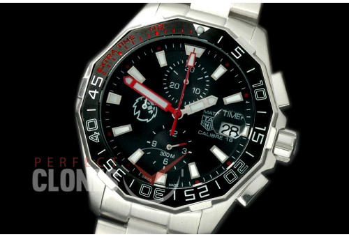 TGAQ00192 Aquaracer EPL Special Ed Calibre 16 Match Timer SS/SS Black OS 20 Qtz