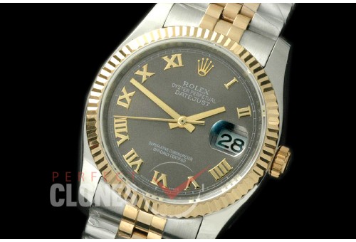 R36DJT-724 116233 SS/YG Fluted/Jubilee Grey Roman SA 3135