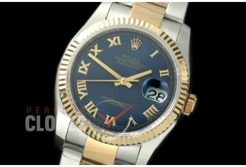 R36DJT-775 116233 SS/YG Fluted/Oyster Blue Roman SA 3135