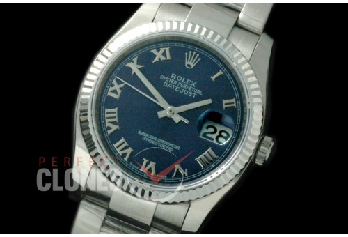 R36DJS-776 116234 SS/SS Fluted/Oyster Blue Roman SA 3135