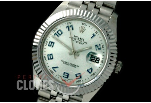 R41DJS-831 126334 SS/SS Fluted/Jubilee Silver White Numbers SA 3235