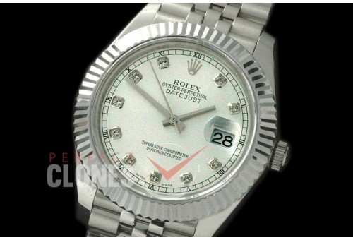 R41DJS-821 126334 SS/SS Fluted/Jubilee Silver White Diam SA 3235