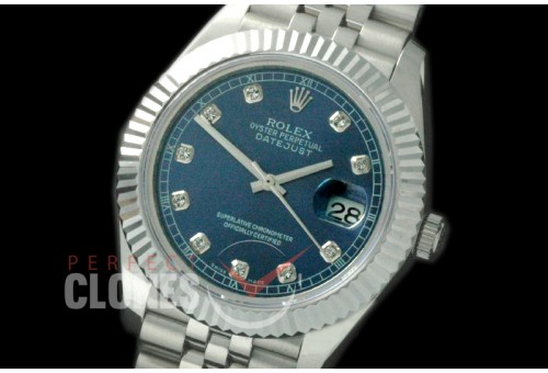 R41DJS-826 126334 SS/SS Fluted/Jubilee Blue Diam SA 3235