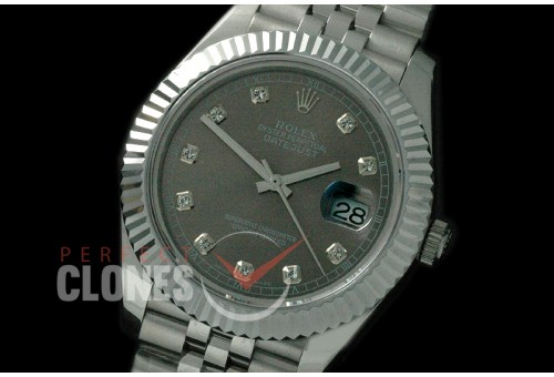 R41DJS-825 126335 SS/SS Fluted/Jubilee Dark Grey Diam SA 3235