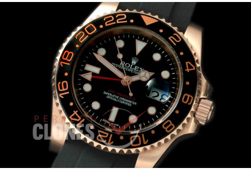 RLGSP10016R Everose GMT on OysterFlec RG/RU Black A-2813
